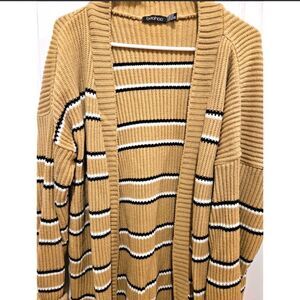 Women's Striped Cardigan Sweater by BooHoo Size 16/New Without Tags